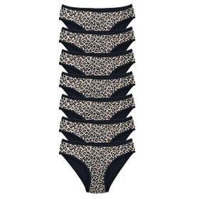 Royaleks 7 Adet Leopar Desenli Likralı Yumuşak Dokulu Kadın Slip Külot