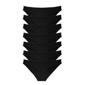 Royaleks 7 Adet Siyah Süper Eko Set Likralı Kadın Slip Külot