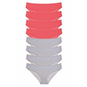 Royaleks 8 Adet Fuşya Gri Süper Eko Set Likralı Kadın Slip Külot