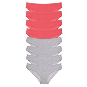Royaleks 8 Adet Fuşya Gri Süper Eko Set Likralı Kadın Slip Külot