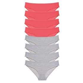 Royaleks 8 Adet Fuşya Gri Süper Eko Set Likralı Kadın Slip Külot