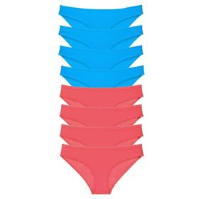 Royaleks 8 Adet Fuşya ve Mavi Süper Eko Set Likralı Kadın Slip Külot