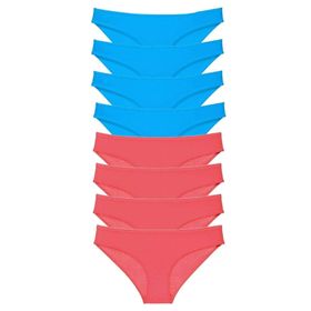Royaleks 8 Adet Fuşya ve Mavi Süper Eko Set Likralı Kadın Slip Külot