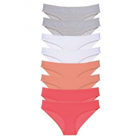 Royaleks 8 Adet Gri Beyaz Pudra Fuşya Süper Eko Set Likralı Kadın Slip Külot