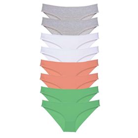 Royaleks 8 Adet Gri Beyaz Pudra Yeşil Süper Eko Set Likralı Kadın Slip Külot
