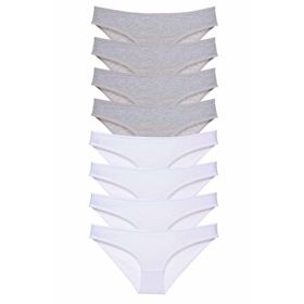 Royaleks 8 Adet Gri Beyaz Süper Eko Set Likralı Kadın Slip Külot