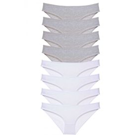 Royaleks 8 Adet Gri Beyaz Süper Eko Set Likralı Kadın Slip Külot