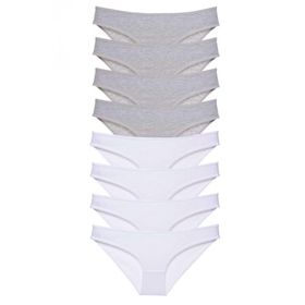 Royaleks 8 Adet Gri Beyaz Süper Eko Set Likralı Kadın Slip Külot