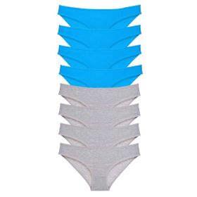Royaleks 8 Adet Gri ve Mavi Eko Set Likralı Kadın Slip Külot