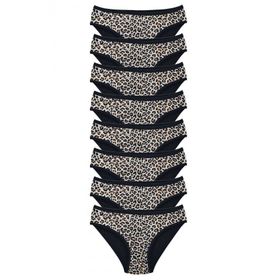 Royaleks 8 Adet Leopar Desenli Likralı Yumuşak Dokulu Kadın Slip Külot