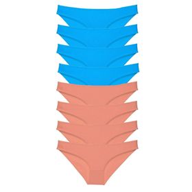 Royaleks 8 Adet Pudra ve Mavi Süper Eko Set Likralı Kadın Slip Külot