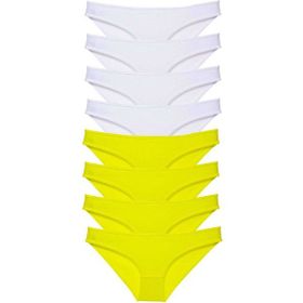 Royaleks 8 Adet Sarı Beyaz Süper Eko Set Likralı Kadın Slip Külot