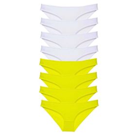 Royaleks 8 Adet Sarı Beyaz Süper Eko Set Likralı Kadın Slip Külot