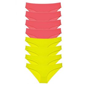 Royaleks 8 Adet Sarı Fuşya Süper Eko Set Likralı Kadın Slip Külot