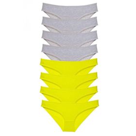 Royaleks 8 Adet Sarı Gri Süper Eko Set Likralı Kadın Slip Külot