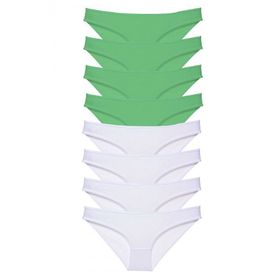 Royaleks 8 Adet Yeşil Beyaz Eko Set Likralı Kadın Slip Külot