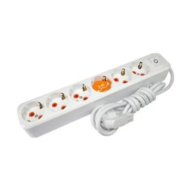 Royaleks 82166 3 mt 6'lı Ara Kablo Anahtarlı Topraklı Grup Priz
