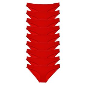 Royaleks 9 Adet Kırmızı Süper Eko Set Likralı Kadın Slip Külot