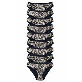 Royaleks 9 Adet Leopar Desenli Likralı Yumuşak Dokulu Kadın Slip Külot