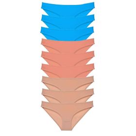 Royaleks 9 Adet Pudra Ten Mavi Süper Eko Set Likralı Kadın Slip Külot