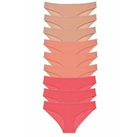 Royaleks 9 Adet Ten Pudra Fuşya Süper Eko Set Likralı Kadın Slip Külot