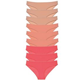 Royaleks 9 Adet Ten Pudra Fuşya Süper Eko Set Likralı Kadın Slip Külot