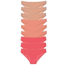 Royaleks 9 Adet Ten Pudra Fuşya Süper Eko Set Likralı Kadın Slip Külot