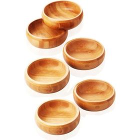 Royaleks 9,5 x 3 cm Bambu Yuvarlak 6'lı Lüks Çerezlik