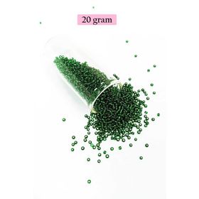 Royaleks BNC002 11/0 2 mm 20 gr Şefaf Koyu Yeşil Dökme Cam Kum Boncuk