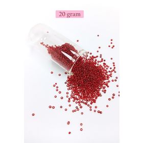 Royaleks BNC015 11/0 2 mm 20 gr Şeffaf Koyu Kırmızı Dökme Cam Kum Boncuk