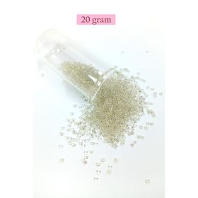 Royaleks BNC018 11/0 2 mm 20 gr Şeffaf Beyaz Dökme Cam Kum Boncuk