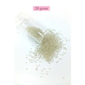 Royaleks BNC018 11/0 2 mm 20 gr Şeffaf Beyaz Dökme Cam Kum Boncuk
