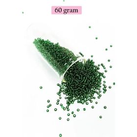 Royaleks BNC037 60 gr 11/0 2 mm Şefaf Koyu Yeşil Dökme Cam Kum Boncuk