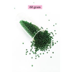 Royaleks BNC037 60 gr 11/0 2 mm Şefaf Koyu Yeşil Dökme Cam Kum Boncuk