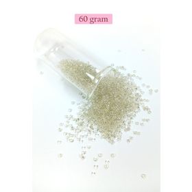 Royaleks BNC053 60 gr 11/0 2 mm Şeffaf Beyaz Dökme Cam Kum Boncuk