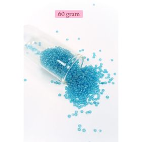 Royaleks BNC061 60 gr 11/0 2 mm Şeffaf Koyu Camgöbeği Dökme Cam Kum Boncuk