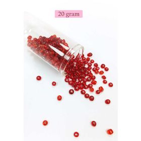 Royaleks BNC079 4 mm 20 gr Şeffaf Kırmızı Dökme Cam Büyük Boy 6/0 Kum Boncuk