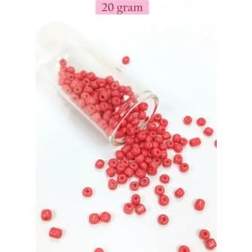 Royaleks BNC089 6/0 4 mm 20 gr Açık Kırmızı Büyük Boy Dökme Cam Kum Boncuk