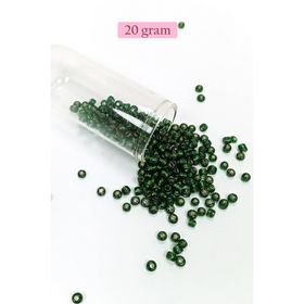 Royaleks BNC100 4 mm 20 gr Şeffaf Koyu Yeşil Dökme Cam Büyük Boy 6/0 Kum Boncuk