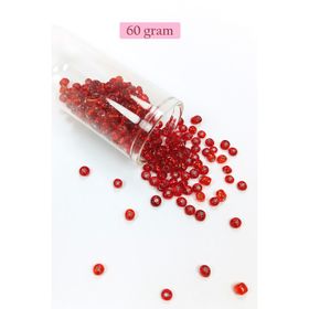 Royaleks BNC115 60 gr 6/0 4 mm Şeffaf Kırmızı Büyük Boy Dökme Cam Kum Boncuk