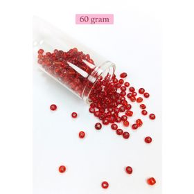 Royaleks BNC115 60 gr 6/0 4 mm Şeffaf Kırmızı Büyük Boy Dökme Cam Kum Boncuk