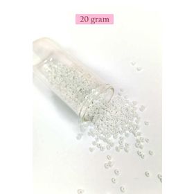 Royaleks BNC153 8/0 3 mm 20 gr Parlak Beyaz Dökme Cam Kum Boncuk