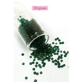Royaleks BNC155 8/0 3 mm 20 gr Şeffaf Koyu Yeşil Dökme Cam Kum Boncuk