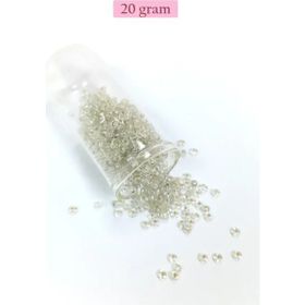 Royaleks BNC156 8/0 3 mm 20 gr Şeffaf Beyaz Dökme Cam Kum Boncuk