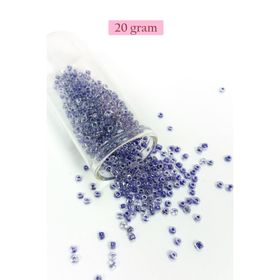 Royaleks BNC181 8/0 3 mm 20 gr Şeffaf Mor Beyaz Dökme Cam Kum Boncuk