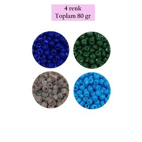 Royaleks BNC415 80 gr 6/0 4 mm 4 Renk Büyük Boy Dökme Cam Kum Boncuk