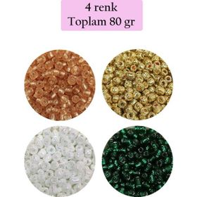 Royaleks BNC416 8/0 3 mm 4 Renk Toplam 80 gr Dökme Cam Kum Boncuk
