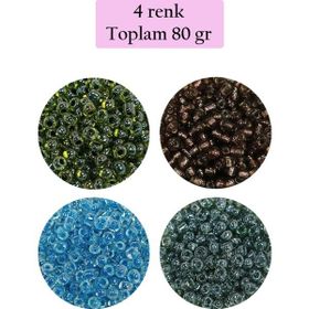 Royaleks BNC423 8/0 3 mm 4 Renk Toplam 80 gr Dökme Cam Kum Boncuk