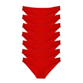 Royaleks Kırmızı 7 Adet Süper Eko Set Likralı Kadın Slip Külot