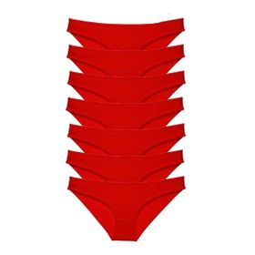 Royaleks Kırmızı 7 Adet Süper Eko Set Likralı Kadın Slip Külot